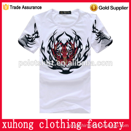 Hot printing plain high quality t shirt with tattoo sleeves wholesale